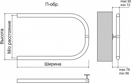 Эконом П-обр AISI 32х2 500х500 Полотенцесушитель  TERMINUS Пермь - фото 3