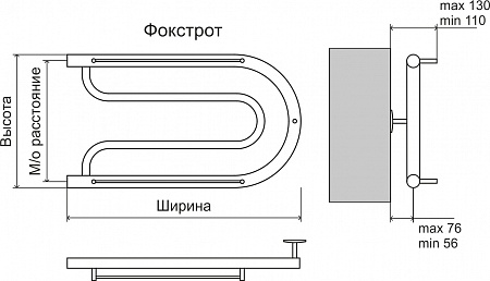 Фокстрот AISI 32х2 320х700 Полотенцесушитель  TERMINUS Пермь - фото 3