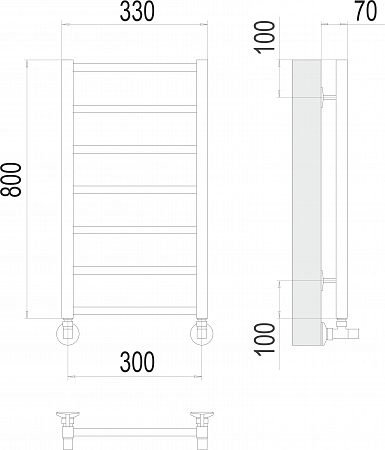 Контур П7 300х800 Полотенцесушитель  TERMINUS Пермь - фото 3