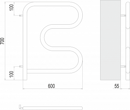 Электро 25 F-обр 600х600 поворотный Полотенцесушитель TERMINUS Пермь - фото 3
