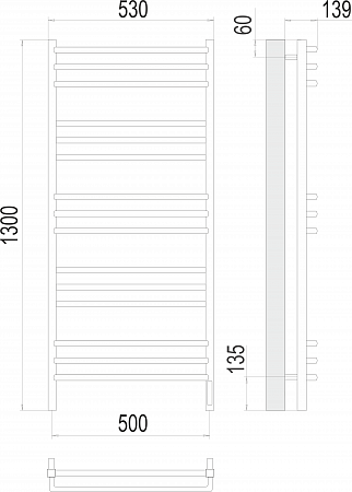 Соренто П15 500х1300 электро (sensor quick touch) Полотенцесушитель  TERMINUS Пермь - фото 3