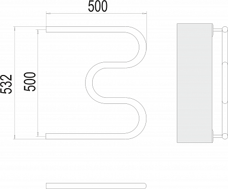 М-обр AISI 32х2 500х500 Полотенцесушитель  TERMINUS Пермь - фото 3