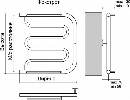 Фокстрот AISI 32х2 600х400 Полотенцесушитель  TERMINUS Пермь - фото 3